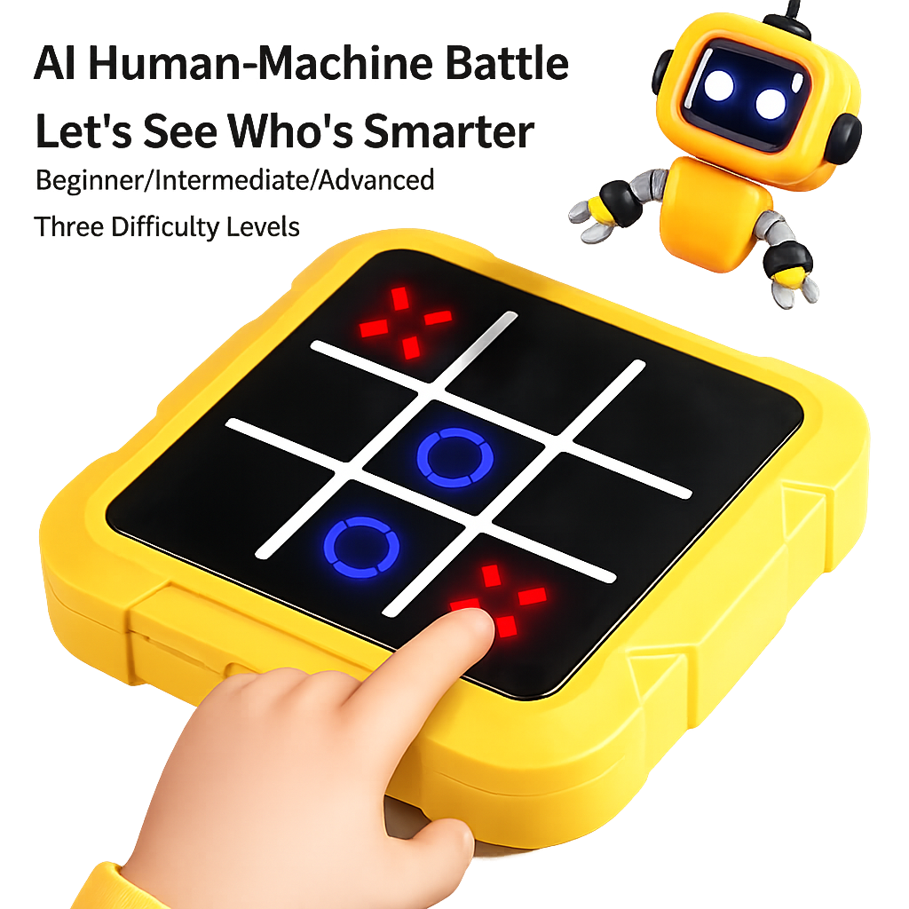 AI Electronic Chess & Tic Tac Toe Set-Educational Brain Teaser, Perfect Gift for Kids & Family Game Night